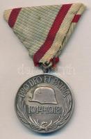 1929. "Magyar Háborús Emlékérem kardokkal, sisakkal" ezüstözött Br kitüntetés mellszalagga...