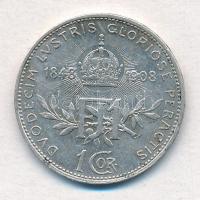 Ausztria 1908. 1K Ag "Ferenc József - Jubileum" T:2,2- 
Austria 1908. 1 Corona Ag "F...