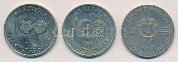 1982. 100Ft Cu-Ni "Labdarúgó Világbajnokság 1982" + 1985. 100Ft alpakka "Labdarúgó Vi...