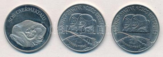 1980. 100Ft Szovjet-magyar közös űrrepülés (2x) + 1990. 100Ft Cu-Ni S.O.S. Gyermekfalu T:1,1 (eredetileg PP)