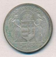1930. 5P Ag "Horthy jobbra" T:2,2- patina
Adamo P8