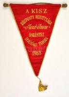 1968 KISZ KB Mező Imre önkéntes ifjúsági tábor selyem zászló
