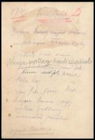 cca 1910 Csendőr kitüntetésekkel, feliratozott fotólap