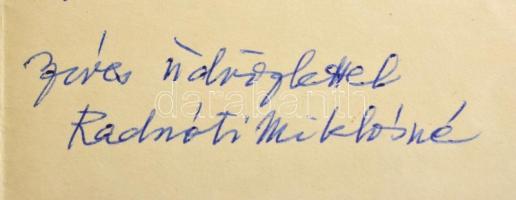 Radnóti Miklósné Gyarmati Fanni (1912-2014) sajét kézzel írt levele Nagy János újságírónak, melyben ...