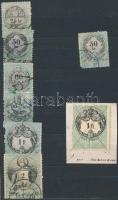 90 db okmánybélyeg az 1800-as évekből + néhány modernebb, 6 lapos közepes berakóban