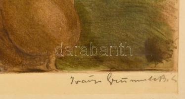 Prihoda István (1891-1956) - Iványi Grünwald Béla (1867-1940): Legény. Színezett rézkarc, papír, jel...