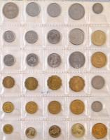 187db-os vegyes külföldi fémpénz tétel albumba rendezve, közte Omán, Palesztina, Pakisztán, Paraguay...