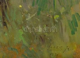 Illés jelzéssel: Erdő részlet. Olaj, falemez, üvegezett keretben, 32×23 cm