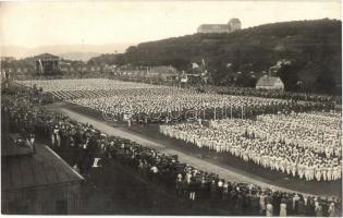 1927 Azonosítatlan német település, sportünnepély - 4 db RÉGI fotólap / Unidentified German town, Tu...