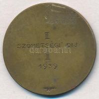1939. "Magyar Országos Lawn Tennis Szövetség 1907-1932" Br díjérem, hátoldalon gravírozva ...