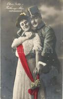 Ötvös Gitta, Ráthonyi Ákos és Csapó a Varázskeringő c. darabban - 2 db RÉGI képeslap / - 2 pre-1945 postcards