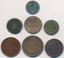7db-os vegyes magyar és külföldi rézpénz tétel T:2-,3 ph.
7pcs of various copper coins C:VF,F edge ...