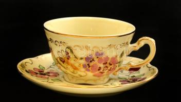 Zsolnay pillangó mintás mokkás készlet, kézzel festett, hibátlan, jelzett, / Zsolnay coffee set in f...