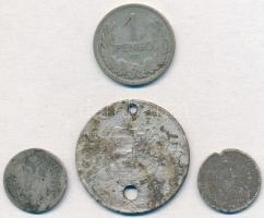 4db-os vegyes magyar és külföldi sérült ezüstpénz tétel T:3,3- ly