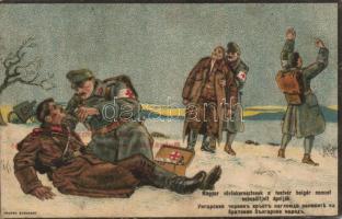 Bulgarian soldiers Hungarian red cross