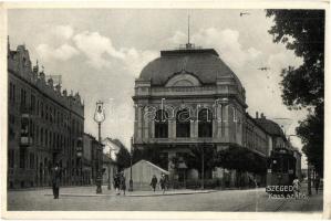 Szeged, Kass szálloda és kávéház, villamos. G. H. kiadása (fa)
