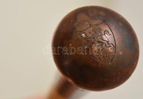 Hiányos lovaglópálca címeres, "MJSE Hubertus" és "Szentendre 1941 október" felir...