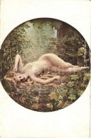 Laraignée / Erotic nude lady art postcard s: L. Comerre (EK)