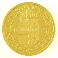 1991. 10.000Ft Au "II. János Pál pápa látogatása" tanúsítvánnyal, tokban (7g/0.986) T:PP k...