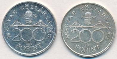 1992. 200Ft Ag "MNB" (2x) T:2