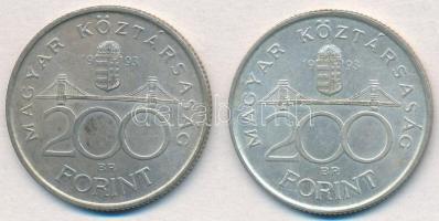 1993. 200Ft Ag "MNB" (2x) T:2