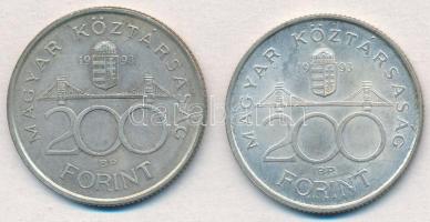 1993. 200Ft Ag "MNB" (2x) T:2