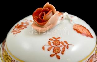 Herendi Apponyi mintás bonbonrei, kézzel festett, jelzett, rózsán apró lepattanással, m:12 cm