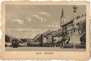 Sopron, Várkerület, villamos, kiadja Schöll Anna (EK)