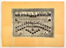 1949 Nagykőrösi Áll. Liceum érettségizett növendékei és tanáraik, kistabló, nevesített portrékkal, 20x28,5 cm, karton 30,5x42 cm