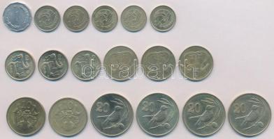 Ciprus 18db-os vegyes érme tétel T:2,2- Cyprus 18pcs of mixed coins C:XF,VF