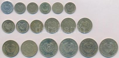 Ciprus 18db-os vegyes érme tétel T:2,2-
Cyprus 18pcs of mixed coins C:XF,VF