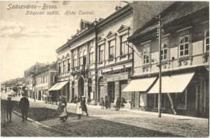 Szászváros, Broos, Orastie; Központi szálloda, M. kir. dohány nagy tőzsde / Hotel Central, tobacco shop