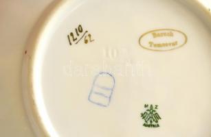 Moritz Zdekauer (MZ) teás csésze és alj, részben kézzel festett, matricás, jelzett (Baruch Temesvár)...