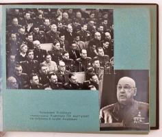 1965 Szovjetunió katonai akadémiáját bemutató fotóalbum, magyar vonatkozásokkal, benne 41 db vintage...