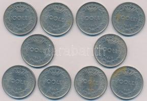 Románia 1943. 100L Ni-acél "I. Mihály" (6x) + 1944. 100L Ni-acél "I. Mihály" (4x...