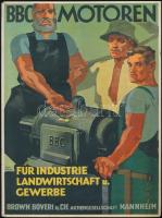 G. Köhler (?-?): BBC Motoren Mannheim, reklám kisplakát, 28,5x21 cm / German industrial engine advertisement poster, 28,5x21 cm