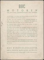 G. Köhler (?-?): BBC Motoren Mannheim, reklám kisplakát, 28,5x21 cm / German industrial engine adver...