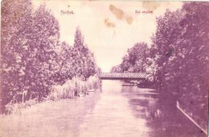 1909 Siófok, Sió folyó, híd. Kiadja Weisz Lipót (fl)