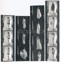 cca 1973 Titkos modellképző gyakorlatok, szolidan erotikus felvételek, 14 db vintage negatív + az ez...