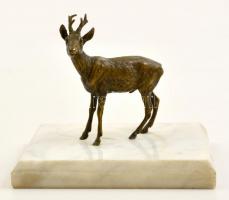 Őzbak, bronz asztali szobor márvány talapzaton, m (talapzat nélkül): 10,5 cm