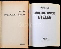 Verő Juli két műve: 
Országok-ételek. Hónapok, napok, ételek. Bp., 1985-1996, Népszava-Magyar Könyv...