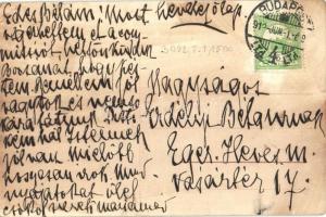 1912 Budapest I. Erzsébet híd a Szent Gellért szoborral, villamos (EK)