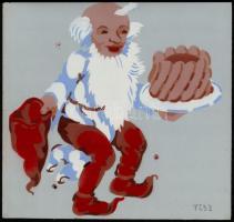 Schönfeld Vilmosné (?-?): Festősablon minták, 11 db. Akvarell papír, jelzett, különböző méretben