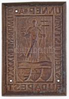 1935. "Szent István Ünnep a Dunán - Budapest" fém plakett "R." jelzéssel, a pere...