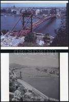 cca 1964 Az Erzsébet híd építéséről szóló fényképek (főleg mai nagyítások régi negatívokról), 15x10 ...