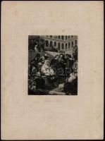 Vegyes metszet tétel: 4 db acélmetszet és 1 db litográfia, különböző méretben