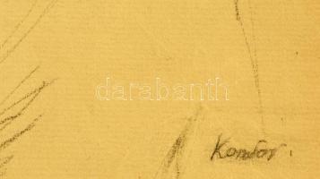 Kondor jelzéssel: Szerelmes pár. Ceruza, papír, 40×29 cm