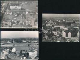 cca 1900-1910 Tiszai halász és a felesége, a háttérben a szegedi híd, 2 db fotó, albumlapra felragas...