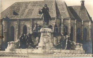 Kolozsvár, Cluj; Mátyás király szobor / Statuia lui Mateiul Corvinul / Mathias Rex statue, Matthias Corvinus (Rb)