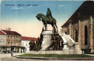 Kolozsvár, Cluj;  Mátyás király szobor / Statuia lui Mateiul Corvinul / Mathias Rex statue, Matthias Corvinus (r)